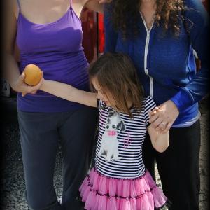 Actress Olivia Dodson right accompanied by Julie Lamb Wayland and daughter Ava