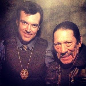 BULLET a Feature Film by Director Nick Lyon starring Danny Trejo on set with Eric St John as Estes and Danny Trejo as Frank Bullet Marasco