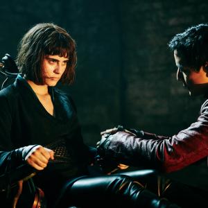 Still of Daniel Wu and Ally Ioannides in Into the Badlands (2015)
