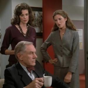 Still of Stephanie Zimbalist Janet DeMay and George Wallace in Remington Steele 1982