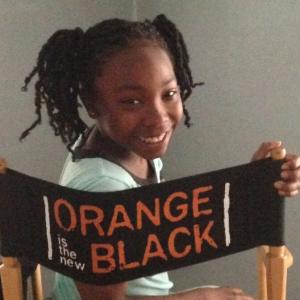 Jade Tuck on the set of Orange is the New Black for Season 2 Episode 1