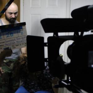 Behind the scenes photo of the Short Film TRAPPED