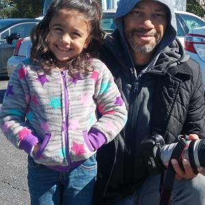Bella with Producer John Ridley on the set of American Crime