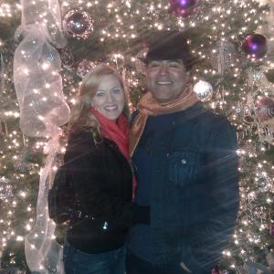 Jolie Franz and Jeff Martinez attend the Rodeo Drive Christmas Open House in Beverly Hills CA