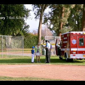 Jolie Franz as concerned Mom at baseball game on Surburgatory Filmed on location in Los Angeles CA