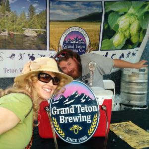 Jolie Franz visiting the Grand Teton Brewing Co booth at the Los Angeles Beer Festival DTLA