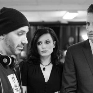 Don Capria, Kaves, and Darenzia Elizabeth on the set of Eulogy (2014).