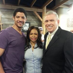 On set of Channel 13 News Promo Commercial