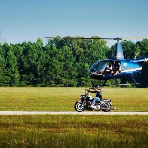 Charles is filming from a R44 Helicopter for new reality tv show BIKES  BITES