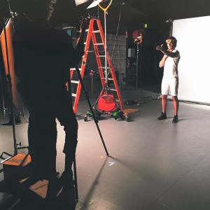 Kasey Bryant on set of Flip music video Glass Animals