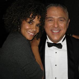 With Halle Berry at Tony n' Tina's Wedding during filming of Frankie and Alice