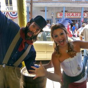 Alana Phillips with Jeffrey Bentley before one of their performances in the Virginia City Outlaws 2014