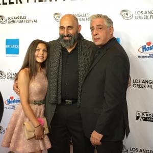Michelle Yolyan with Marco Khan and Anthony Skordi at 2015 LA Greek Film Festival opening night