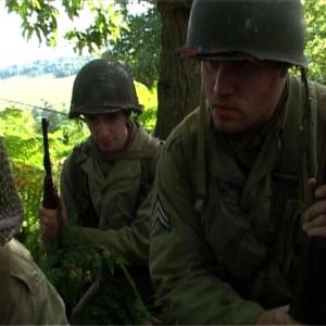 SEE IT THROUGH - FILM STILL: Starring Tom Rudd Sergeant John Kaufman, Jordan Dorn as Private Len Bryant and Ryan Hunter as Corporal Eddie O'Keefe.