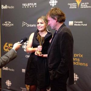 I AM NOT A ROCK STAR director Bobbi Jo Hart and producer Robbie Hart after winning Best Arts Documentary at the 2014 Canadian Screen Awards