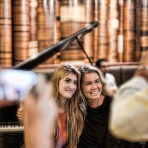 Director Bobbi Jo Hart with concert pianist Marika Bournaki at Lincoln Center for the New York premiere of I AM NOT A ROCK STAR which was followed by a live performance by Marika the protagonist of the documentary Hart shot over 7 years