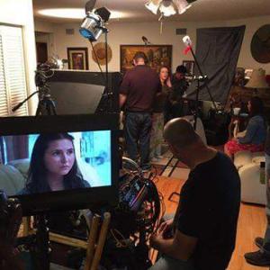 Samantha Hodges on set of Luke Unleashed.