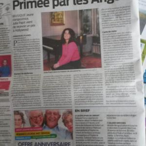 article about my HMMA award in the french newspaper SudOuest