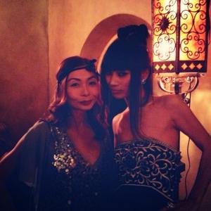 Sulinh Lafontaine  Bai Ling red carpet attendees for a Great Gatsby event in Hollywood by designer Sue Wong