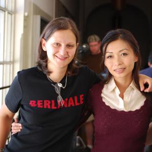 Sulinh Lafontaine w Director Rolla Selbak on set of Three Veils