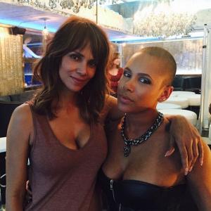 Halle Berry and Raquel on the set of Extant in downtown LA