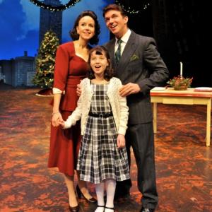 Zoe Wilson as Susan Walker at Westchester Broadway Theatre in Miracle on 34th Street with Garret LongDoris and Sean Hayden Fred