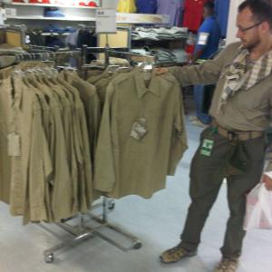Our Brand and my designs all on display softlines section Task Force Gear in Kandahar Air Field PX Afghanistan