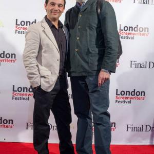 Giuseppe Lentini with Producer  Guerrilla Films CEO David Nicholas Wilkinson at the 50kisses Baftas gala London