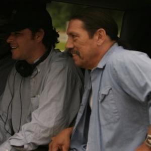 Director Sam Maccarone and Actor Danny Trejo on the set of 