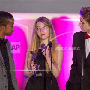No Bull Teen Video Awards From left actors Coy Stewart Elise Luthman and Joey Luthman present the award for Best Message during the No Bull Teen Video Awards at the Westin LAX Hotel on Saturday August 10 2013 in Los Angeles