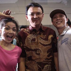 Nirina Zubir our cast with Mr Basuki Tjahaja Purnama the governor of DKI Jakarta