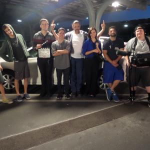 With cast and crew from the short film 'Strangers In a Parking Lot'