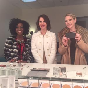 On the set of FABLife featuring Jessica Albas make up line Honest Beauty