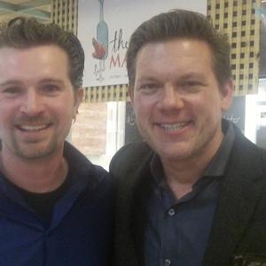 Joshua Grant cohosting a segment of Food Court Wars with Tyler Florence