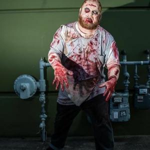 A zombie in the short film Zombie Day Apocalypse! directed by George C Romero