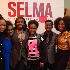 Jordan Rice (2nd from left) with SELMA castmates Trinity Simone, Ebony Billups, Mikeria Howard, Elijah Oliver and Charity Jordan at the Atlanta Screening of the movie
