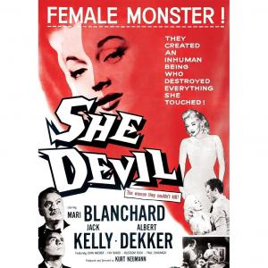Mari Blanchard Albert Dekker and Jack Kelly in She Devil 1957