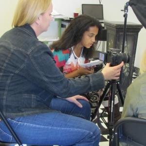 Kaley and her Studio Director, Tammy Nichols working on an audition.