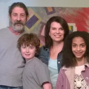 Kaley with set family--web series Extraordinary, New Orleans, La.