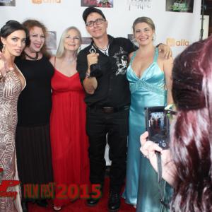 On the red carpet at the RIP HORROR FILM FESTIVAL. Director Todd Nunes and Actress Ashley Mary Nunes, Melynda Kiring, and Tamra Garrett