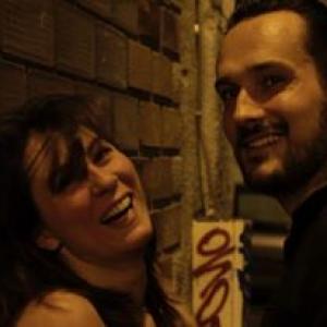 Still of Amélie Pimont and Dominic Rouvillé while filming Lily.