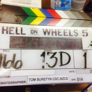 Slate from working in the Camera Department for Hell on Wheels Season 5 on AMC