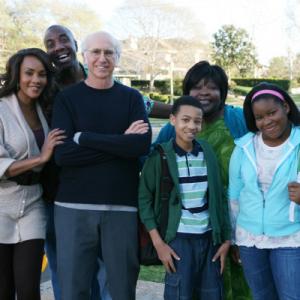 Still of Vivica A Fox Larry David JB Smoove and Nick Nervies in Curb Your Enthusiasm 2000