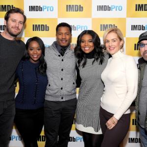 Penelope Ann Miller Gabrielle Union Jackie Earle Haley Nate Parker Armie Hammer and Aja Naomi King at event of The IMDb Studio 2015