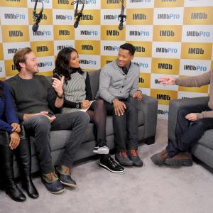 Gabrielle Union, Nate Parker, Armie Hammer, Aja Naomi King and Keith Simanton at event of The IMDb Studio (2015)