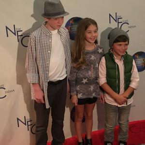 Brady Permenter Stella Allen  and Jacob Skirtech Red Carpet at the LA premiere of The Sound and the Furry