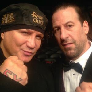 In between filming scenes of Bleed for This with Five-time World Champion Vinny Paz.