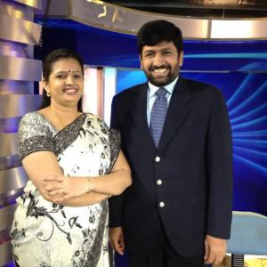 Ranga at Suntv News Set along with News Reader Sujatha Babu