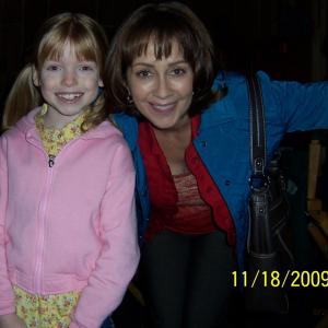 Mackenzie and Patricia Heaton on the set of the Middle.