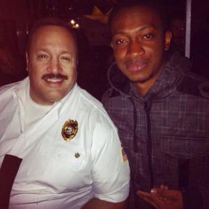 Me and Kevin James. On set filming the promo video for mall cop 2 movie.